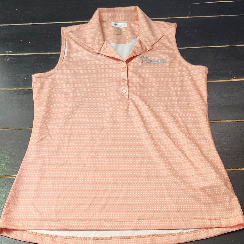 Greg Norman Collection Orange Sleeveless Polo Golf ⛳ ⛳ ⛳ Tank Top